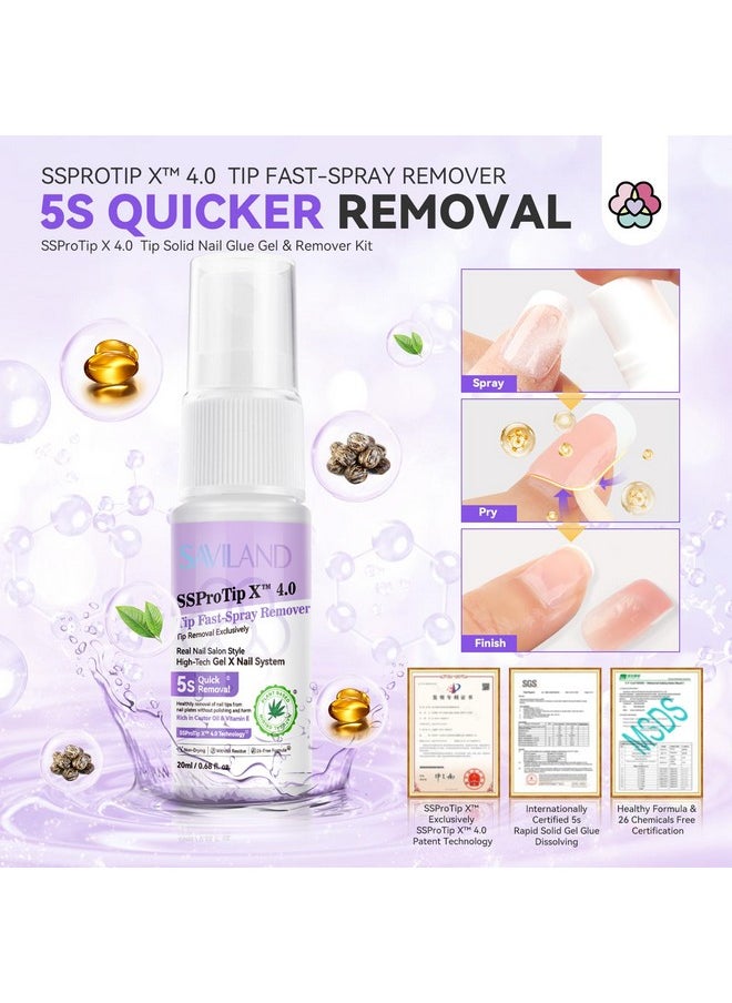 SAVILAND Solid Nail Glue Gel & Nail Glue Remover Kit: U V Light for Nails Complete Nails Tools for Press Ons Strong Nail Glue Gel Handheld Gel X Lamp for Gel Nails and Quick Press On Nail Remover