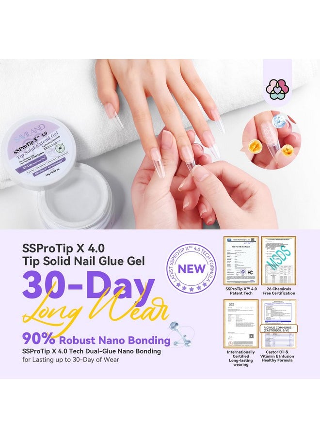 SAVILAND Solid Nail Glue Gel & Nail Glue Remover Kit: U V Light for Nails Complete Nails Tools for Press Ons Strong Nail Glue Gel Handheld Gel X Lamp for Gel Nails and Quick Press On Nail Remover