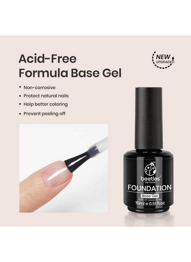 beetles Gel Polish 3 Pcs 15ml No Wipe Gel Top Coat & Base Coat White Gel Polish Set Soak Off Uv Nail Lamp-Shine Finish and Long Lasting Gel Glossy Top Coat Base Gel French Nail Art Design Manicure Kit
