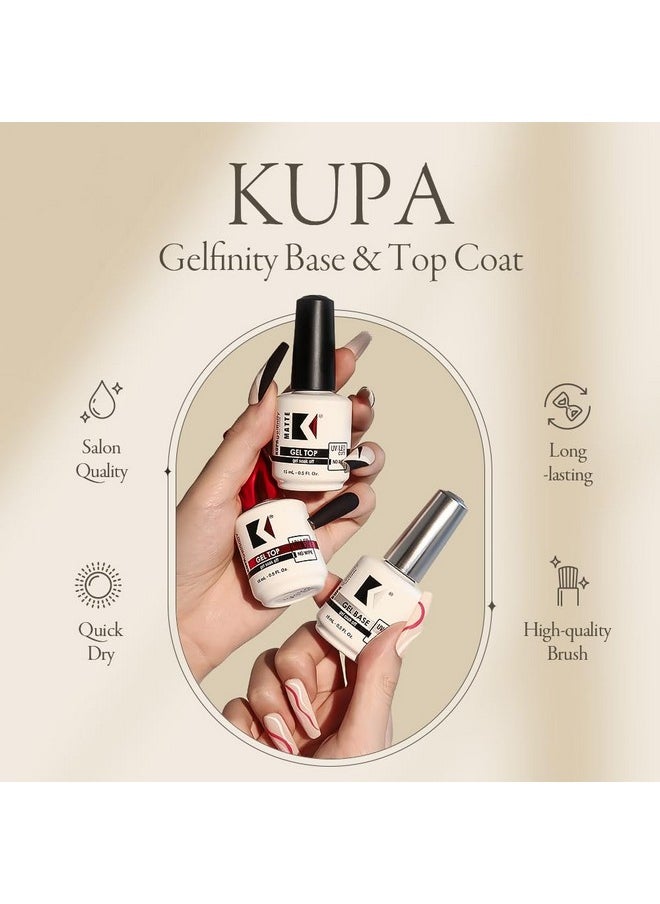 KUPA GelFinity - Soak Off Gel - Top Coat Glossy Finish (No-Wipe) 0.5 Fl Oz