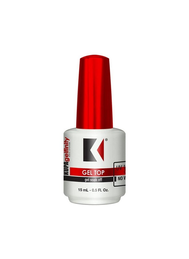 KUPA GelFinity - Soak Off Gel - Top Coat Glossy Finish (No-Wipe) 0.5 Fl Oz