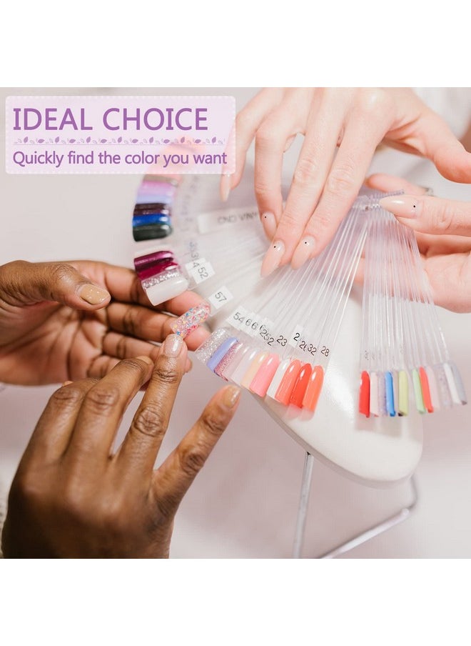 BQAN 200 Pcs Nail Swatch Sticks with Ring, Nails Art Display Nail Swatch Sticks | Nail Practice Sticks for Home or Salon Use, 4 Pack Number Stickers