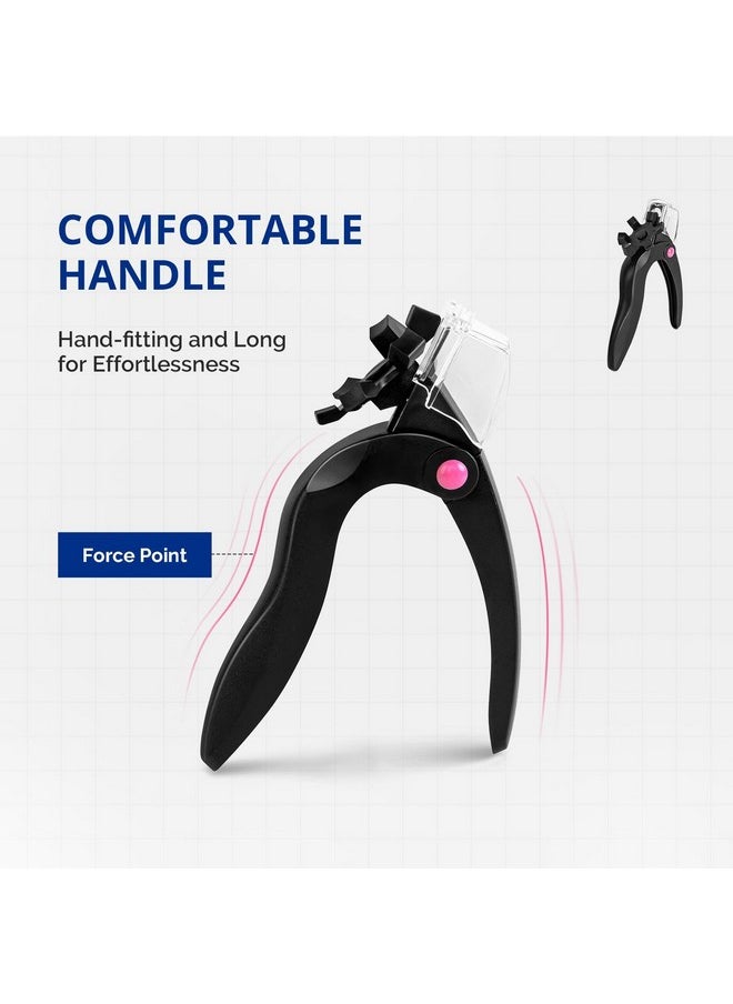 AIRSEE Nail Clippers for Acrylic Nails with Sizer and Catcher Adjustable Nail Tip Cutter with Length Measurement Dial Artificial Fake Extension Trimmer Nail Art Salon Home Manicure Tool - Black