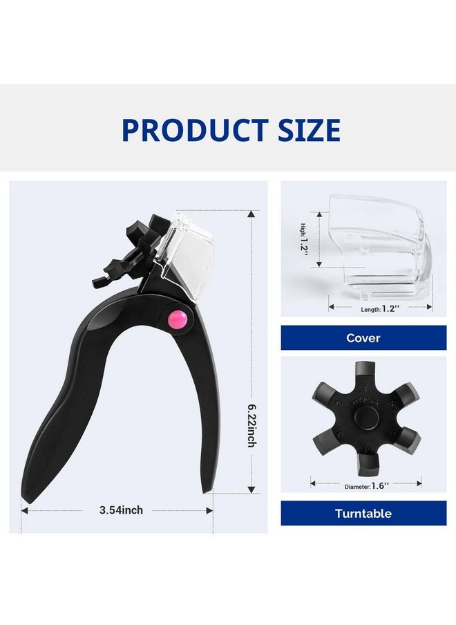 AIRSEE Nail Clippers for Acrylic Nails with Sizer and Catcher Adjustable Nail Tip Cutter with Length Measurement Dial Artificial Fake Extension Trimmer Nail Art Salon Home Manicure Tool - Black
