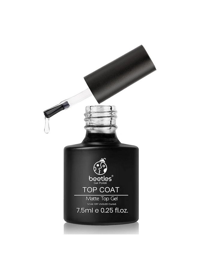Beetles Gel No Wipe Matte Top Coat - Soak Off Nail Lamp Polish Matte Finish & Long Lasting for Valentine's Day Gift for Women