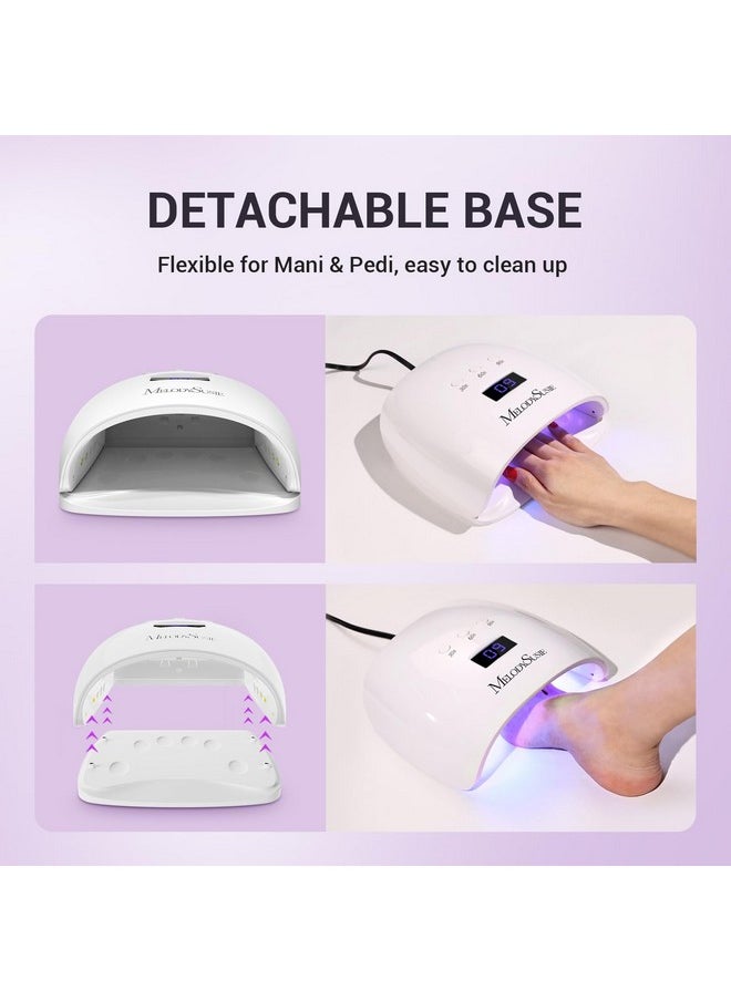 Melodysusie UV Nail Lamp, Plus30T UV Light for Gel Nails True 54W Professional Led Nail Dryer with 3 Timer, Smart Sensor, LCD Display, Detachable Tray Fast Curing Nail Art Tools Manicure Accessories