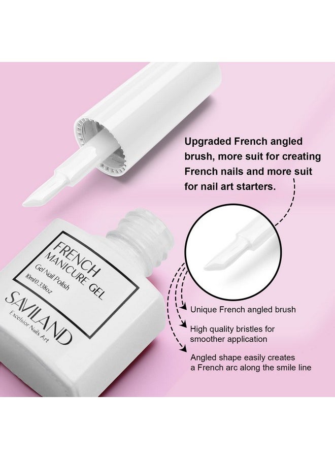 SAVILAND French Gel Nail Polish: 1PC 10 ML White Gel Polish Easy French Smile Line in 5s French Tip Nail Tool French Nails U V LED Gel French Tip Nail Art Nail Supplies for Starter Professional Gift