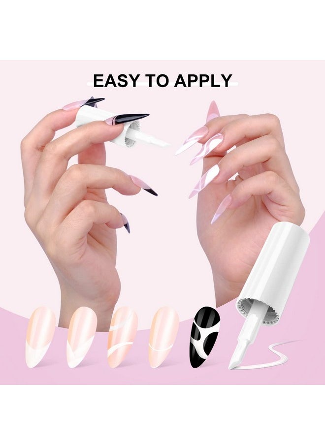 SAVILAND French Gel Nail Polish: 1PC 10 ML White Gel Polish Easy French Smile Line in 5s French Tip Nail Tool French Nails U V LED Gel French Tip Nail Art Nail Supplies for Starter Professional Gift