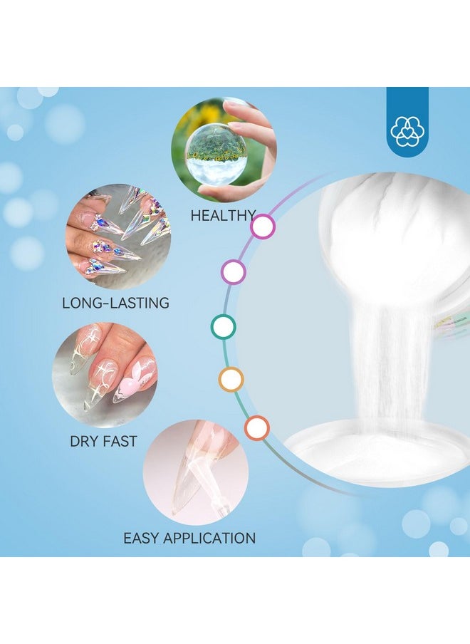 SAVILAND Clear Dip Powder - 2.1 oz/ 60g Dipping Powder Clear Nails Dip Powder Set for French Nail Art Starter Manicure, Strengthen Nail, Easy for Nail Beginners to Use No Nail Lamp Needed