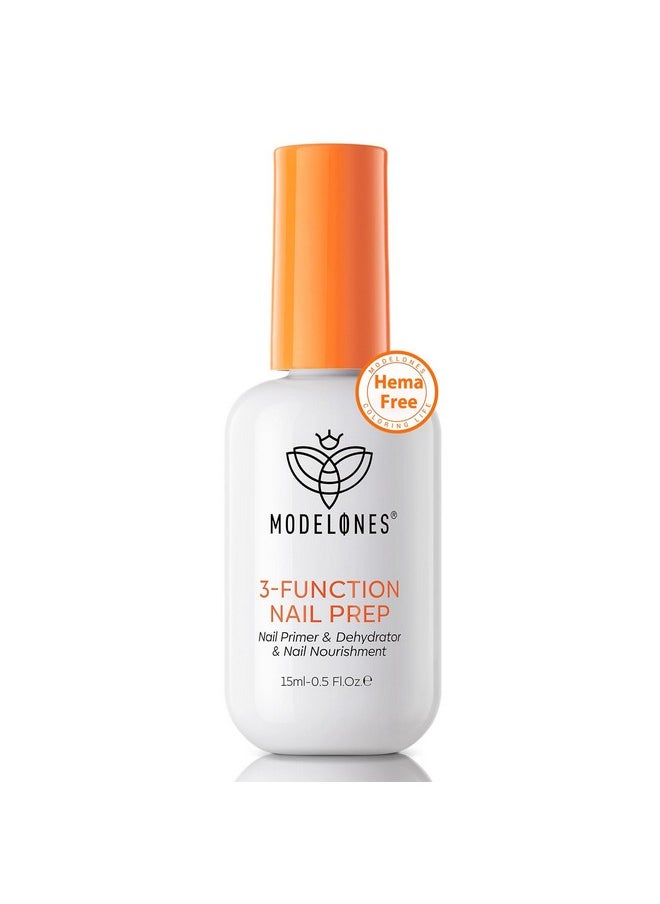 modelones 3-Function Nail Prep, 15 ml Nail Primer and Dehydrator & Nail Nourishment