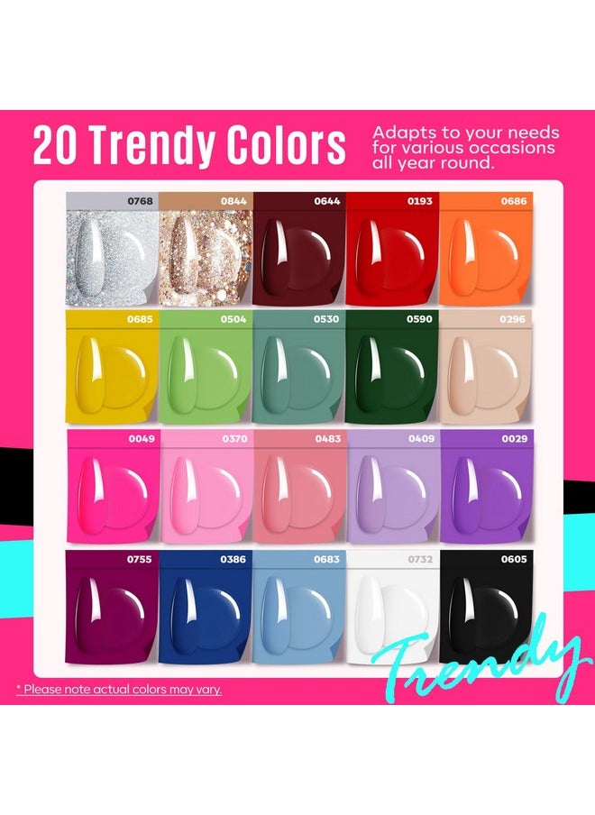 MEFA 34 Pcs Gel Nail Polish Kit with U V Light 48W, 20 Colors All Seasons Collection Nude Pink Red Gel Nail Polish Set with Base and Matte/Glossy Top Coat Nail Art Manicure Tools DIY Salon Home