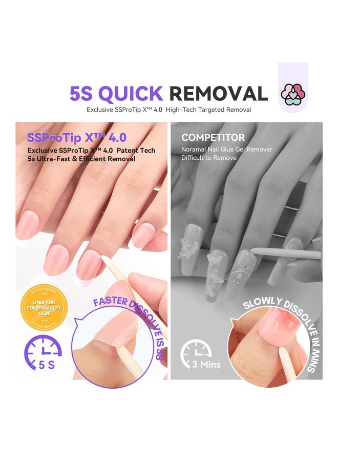 SAVILAND Nail Glue Remover Press on Nails Spray: 60ml Quick Removal for Solid Nail Glue Gel | Gel Nail Glue Removal Gel X Nail | Odorless No Acetone Castor Oil VE 5s Fast Remover Easy Home Use