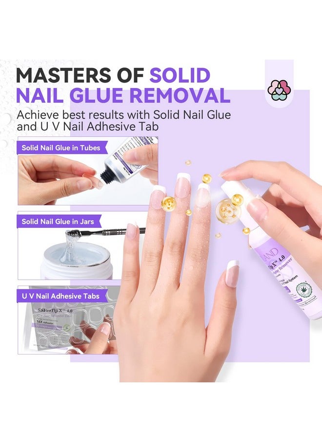 SAVILAND Nail Glue Remover Press on Nails Spray: 60ml Quick Removal for Solid Nail Glue Gel | Gel Nail Glue Removal Gel X Nail | Odorless No Acetone Castor Oil VE 5s Fast Remover Easy Home Use