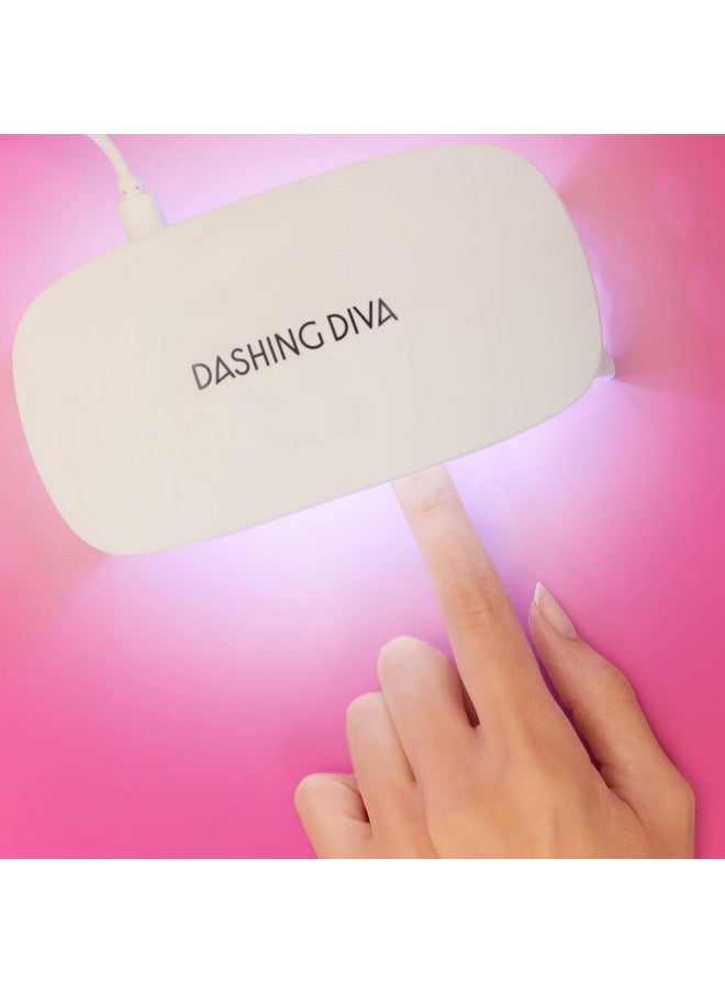 Dashing Diva Mini LED Gel Nail Lamp - Compact and Portable LED Nail Light for Gel Nails - Universal USB LED Lamp for Curing Semicured Nails & All Gel Nail Products - Includes Nail Light and USB Cord