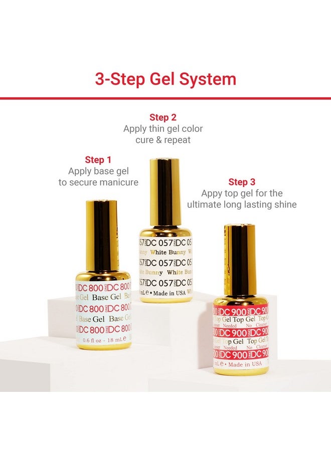 DND DC Base Gel and Top Gel Polish No Cleanse Set, UV/LED GelBase Polish 800 and No Cleanse Top Coat 900, Salon Professional Gel Polish Duo, 0.5 Fl Oz Each
