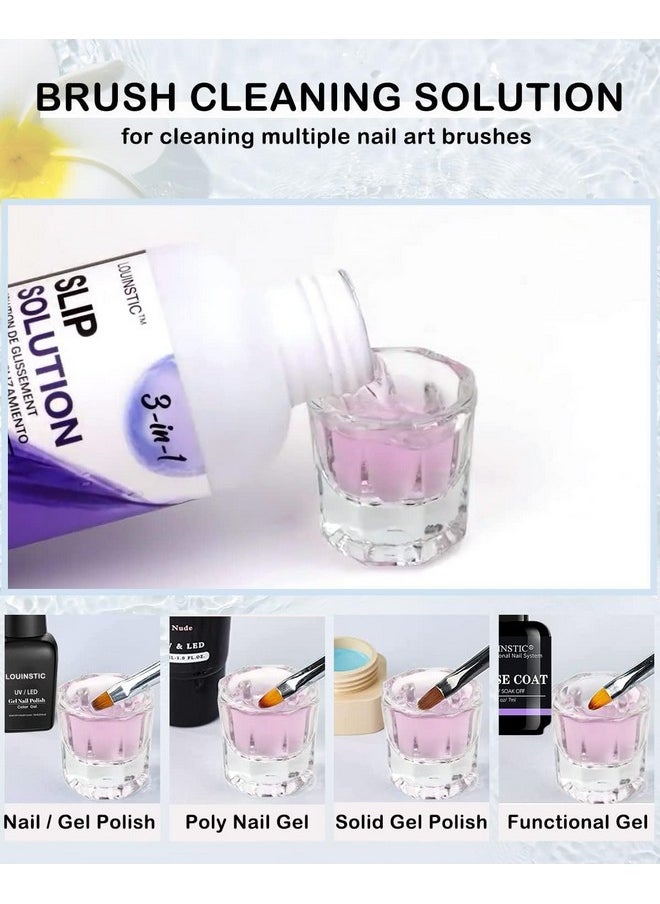 LOUINSTIC Polygel Slip Solution Liquid - 120ml Poly Nail Gel Slip Solutions Anti-stick Slip Solution for Polygels Nail colors