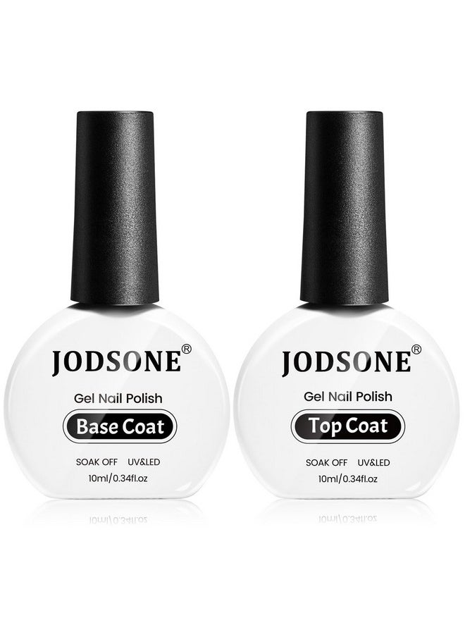 JODSONE 2 Bottles 10ml Of Top Coat Base Coat Gel Polish Set Bright Surface At Home DIY Nail Salon Girl Gift, transparent