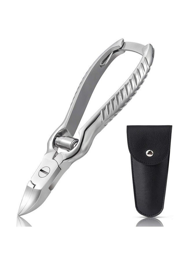 BEZOX Heavy Duty Podiatrist Toenail Clippers for Thick and Ingrown Nails, Stainless Steel Toe Nail Clipper, Pordiatry Ingrwon Toenail Tools - Silver