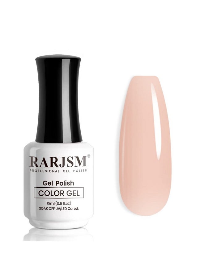 RARJSM Milky Rose Gel Nail Polish LED UV Gel Soak Off Clear Nude Pink French Manicure Light Pink Jelly Nail Gel Polish Varnish Curing Requires 1pcs 15ml for Home Salon Nail Art DIY