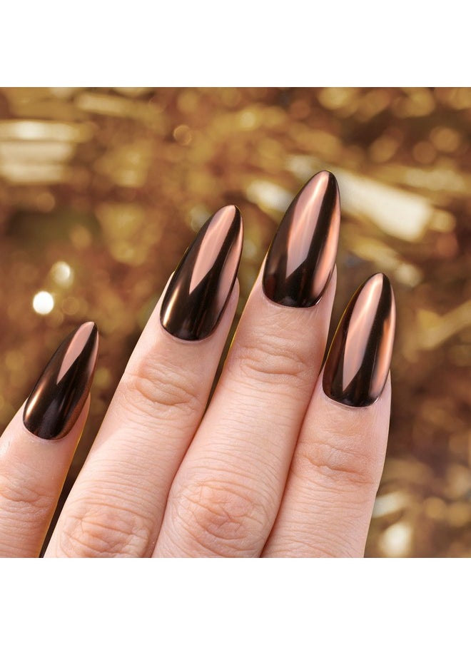 PrettyDiva Chrome Nail Powder - Coffee Chocolate Effect Nail Art Mirror Chrome Nail Powder, Brown Metallic Mirror Chrome Powder Pigment for Nail Art Decoration