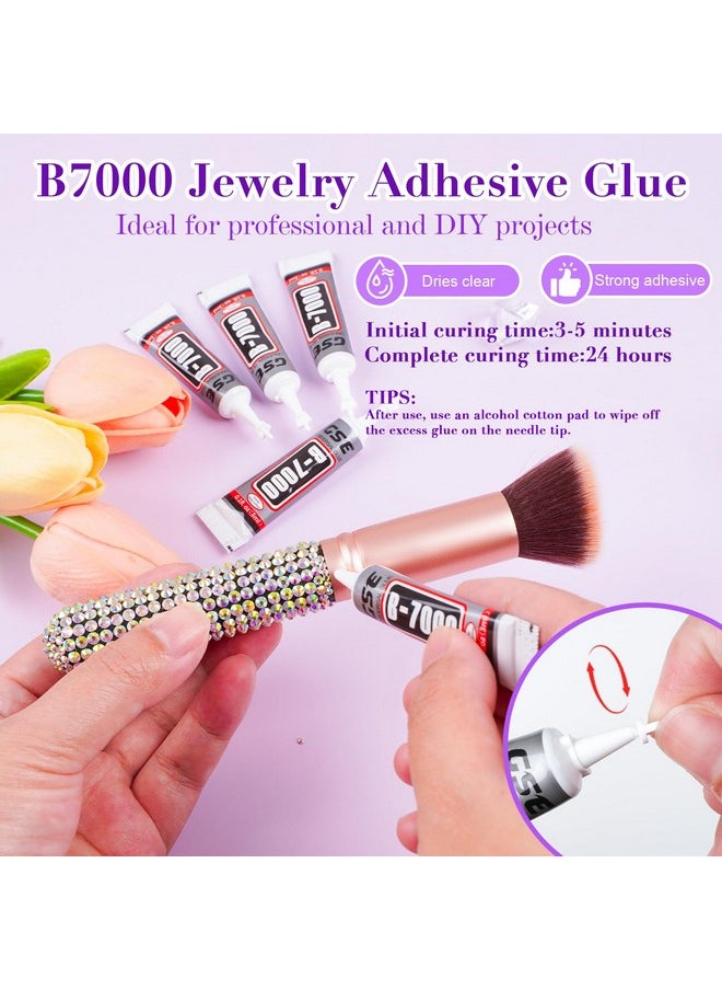 Canvalite 2784PCS Rhinestones Crystal AB Rhinestones for Nail with 5Pcs 3ml B7000 Jewelry Glue and Pick Up Tweezers and Nail Rhinestone Picker, Nail Art Tools,Stocking Stuffers Gifts for Women