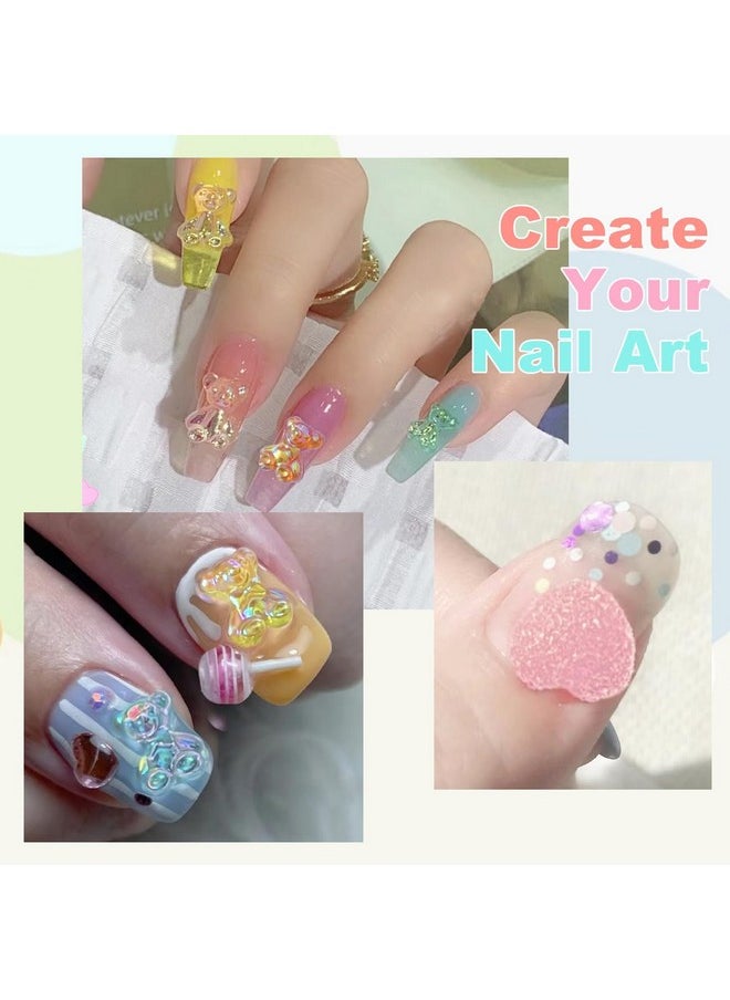 3D Mix Assorted Color Nail Charms Acrylic Multi Cute Nail Art Charms Hollow Candy Jewelry Nail Supplies for Nail Art Design DIY Crafts Accessories (Colorful Candy)