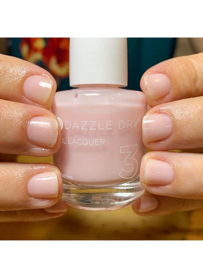 Dazzle Dry Mini Kit 4 Step System - Prima Ballerina, a sheer and milky delicate pink that makes a beautiful French base. (5 Piece Kit / 5 Manicures)