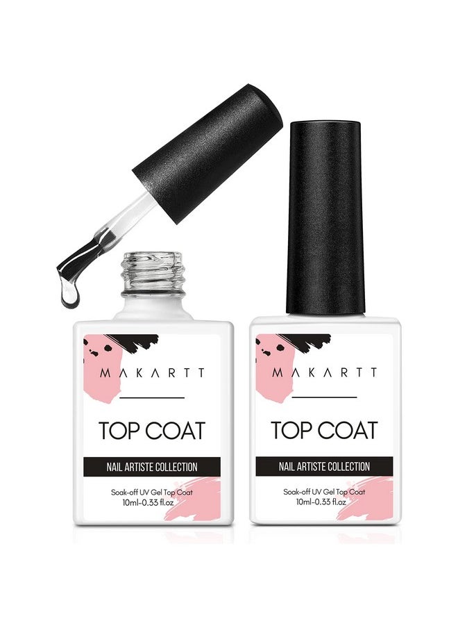 Makartt Gel Top Coat - No Wipe Top Coat Glossy Shine Finish Long Lasting 10ML Soak Off Nail Clear UV Nail Lamp Gel for Gel Nail Polish Salon Quality Nail Art Design for Home Use Beauty Gift