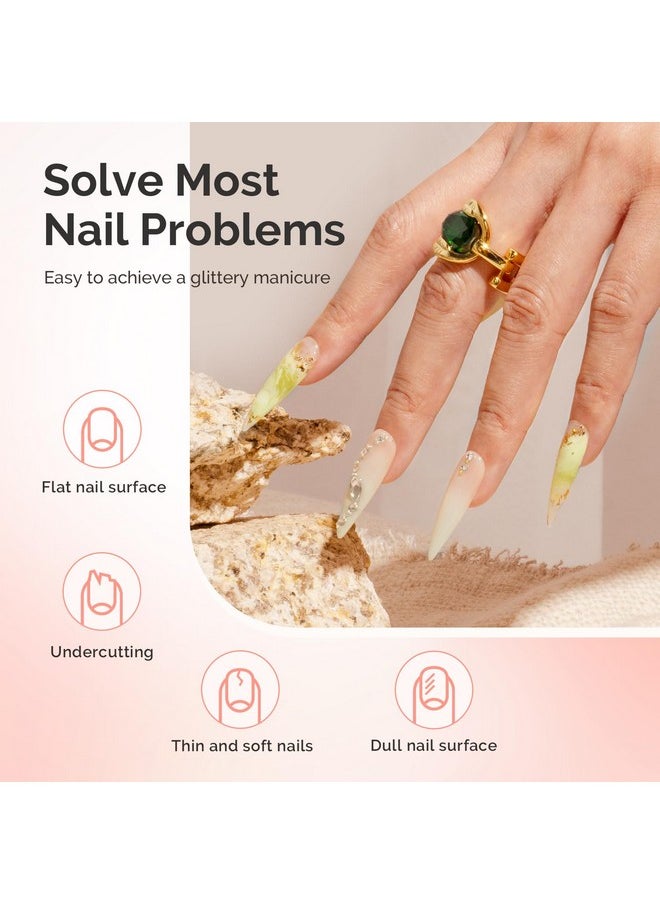 MelodySusie Builder Nail Clear Base Gel Builder Gel for Nails Thickening, Soak Off UV Gel,Extension Gel Rhinestone Nail Glue Gel in a Bottle for Nail Art Design Gift for Women