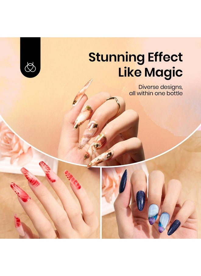 Beetles Nail Blooming Gel 15ml Clear Uv Led Blossom Gel Polish for Spreading Effect Marble Natural Stone Watercolor Floral Print Soak off Nail Gel Diy Nail Art Design Manicure Gift for Women