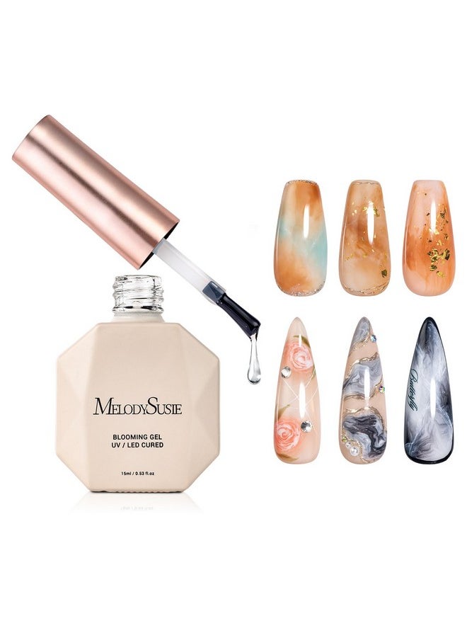 MelodySusie Clear Blooming Gel for Nail Design, Marble Watercolor UV Gel Nail Polish, Spreading Effect Sheer Painting Gel Nail Art Supplies, Nail Salon Manicure at Home for Women, 0.53 Fl Oz