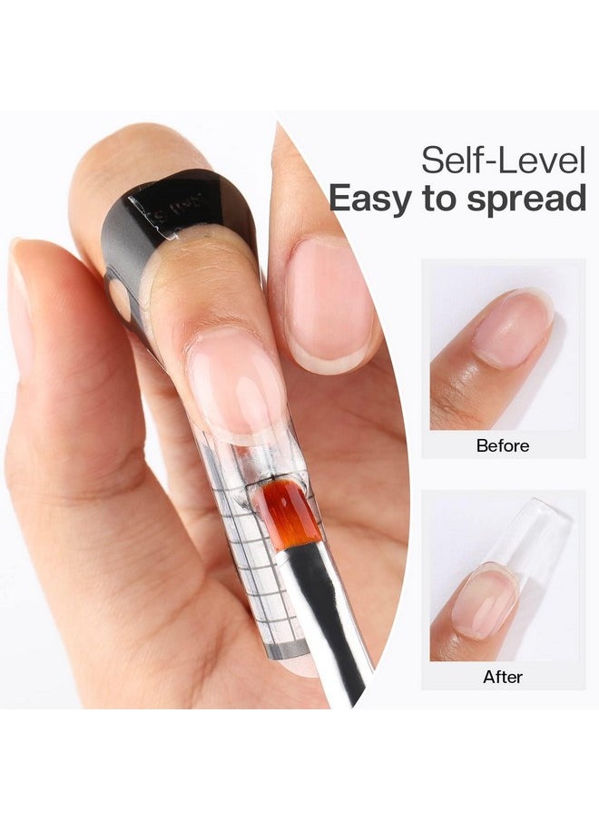 Morovan Clear Builder Gel for Nails: UV LED Hard Gel Kit - Building Gel 2oz Strong Sculpting Extension Strengthen Professional Art Manicure Set with Forms & Gel Brush Supplies
