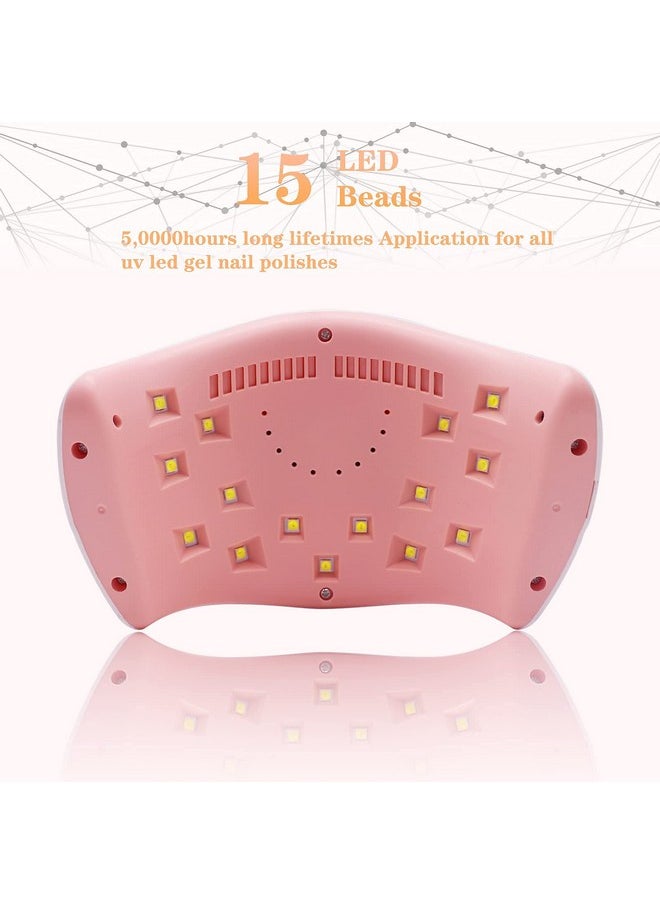 LKE UV LED Nail Lamp, Nail Dryer 72W Gel Nail Polish Curing Lamp UV Nail Lamp LED Nail Lamp for Gel Nail Polish Kit Nail Light Nail Art Accessories White (White)