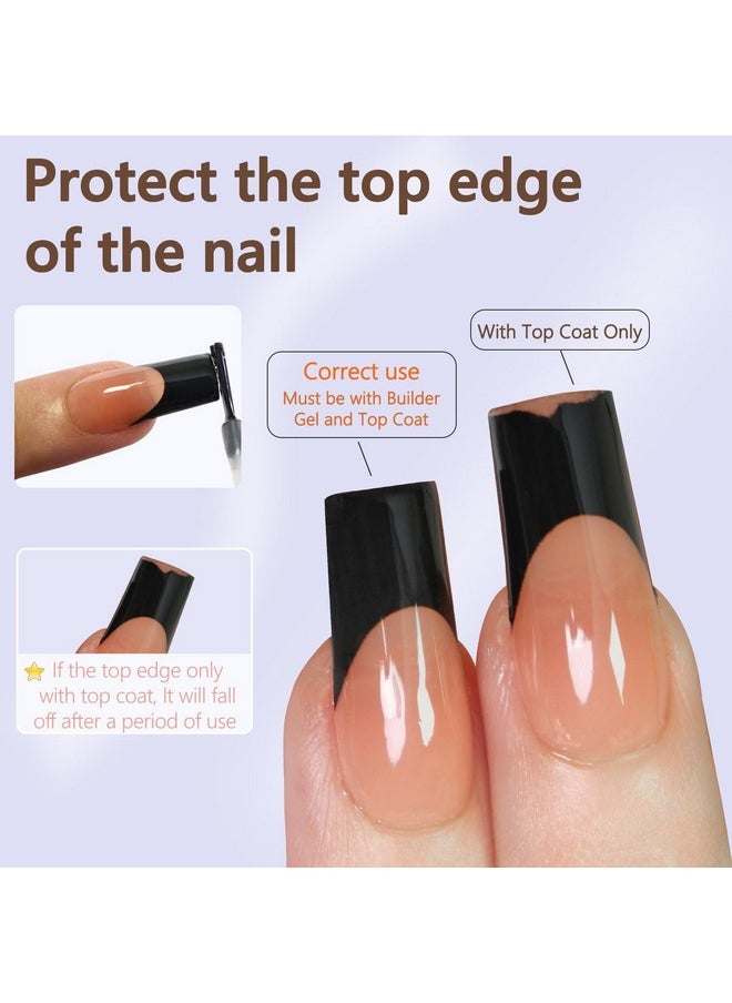 Misssix French Gel Nail Tips, 240Pcs French Tip Press on Nails Long Square Pink, No Need to File Tips Pre-lasting, Fake Nails for Nail Art DIY 15 Sizes