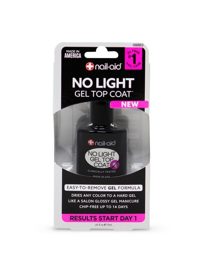 Nail-Aid No-light Gel Top Coat, Clear, 0.55 Fluid Ounce
