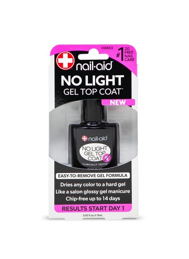 Nail-Aid No-light Gel Top Coat, Clear, 0.55 Fluid Ounce