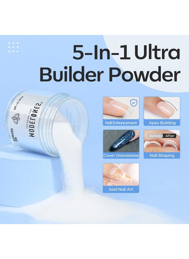 Modelones Dip Powder Clear Color, Nail Dipping Powder French Nail Art, 28+ Long-Lasting Build Powder Pro System Salon DIY at Home No Needed Lamp Cured