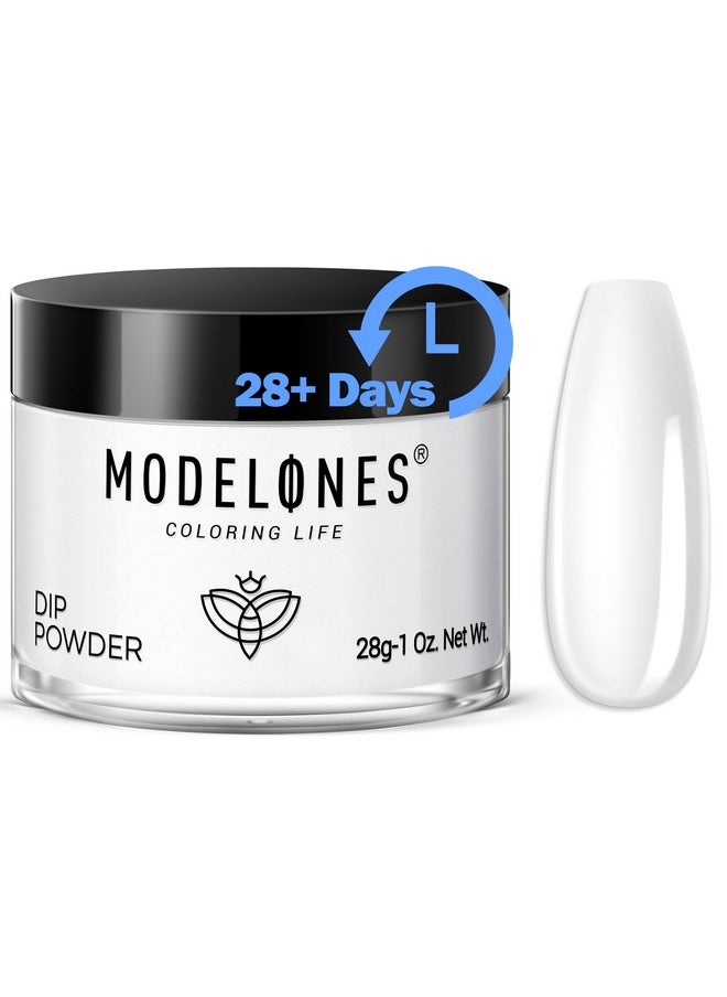 Modelones Dip Powder Clear Color, Nail Dipping Powder French Nail Art, 28+ Long-Lasting Build Powder Pro System Salon DIY at Home No Needed Lamp Cured