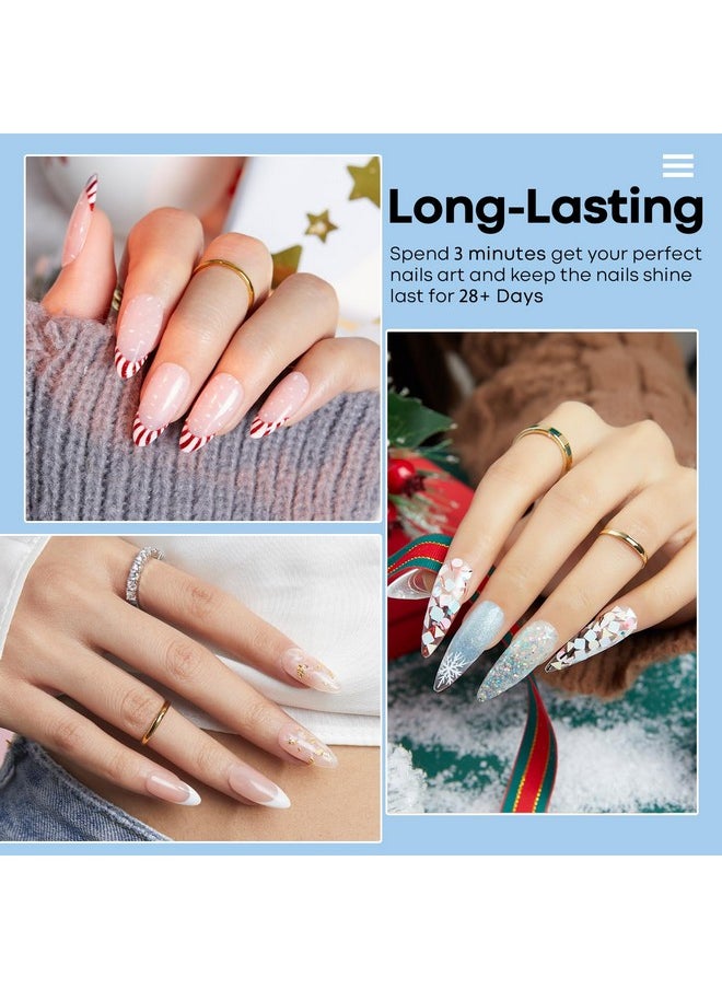 Modelones Dip Powder Clear Color, Nail Dipping Powder French Nail Art, 28+ Long-Lasting Build Powder Pro System Salon DIY at Home No Needed Lamp Cured