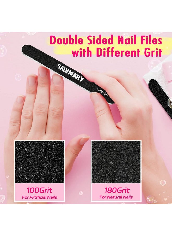 Nail Files and Buffers, Professional Manicure Tools Kit, 100/180 Grit Double Sided Emery Boards for Nails, 80/100 Grit Nail Buffer Blocks Supplies for Home Salon 8Pcs
