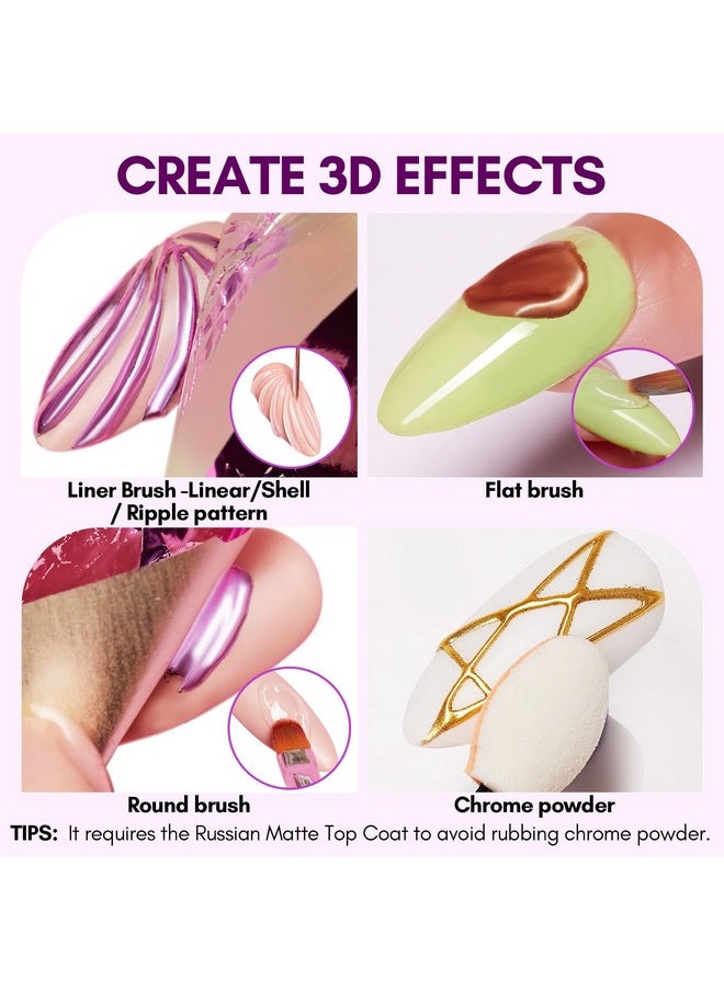 Makartt 3D Nail Gel: 8 ml Nail Foil Glue UV Nail Glue, Nail Charm Glue Transfer Gel for Nail Foil Sheets 3D Gel Nail Art with Chrome Nail Powder Salon DIY Use, UV LED Lamp Required
