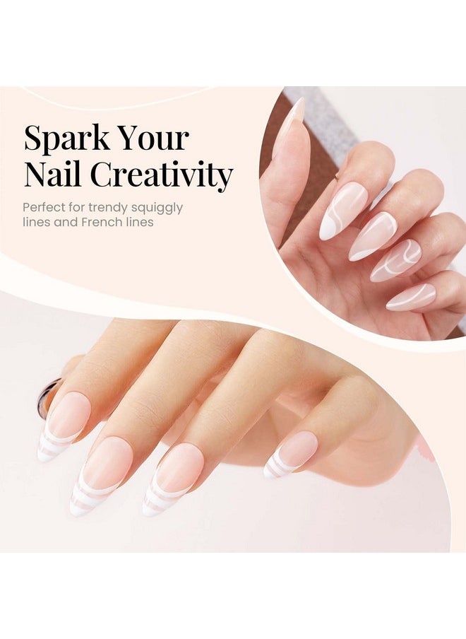 beetles Gel Polish Swirl Nail Art Gel White Gel Liner Nail Polish White Nail Polish 1 pcs 7ml Classic White Color Gel Art Paint for Thin French Line Nail Art Polish Soak off Uv Lamp Manicure Salon