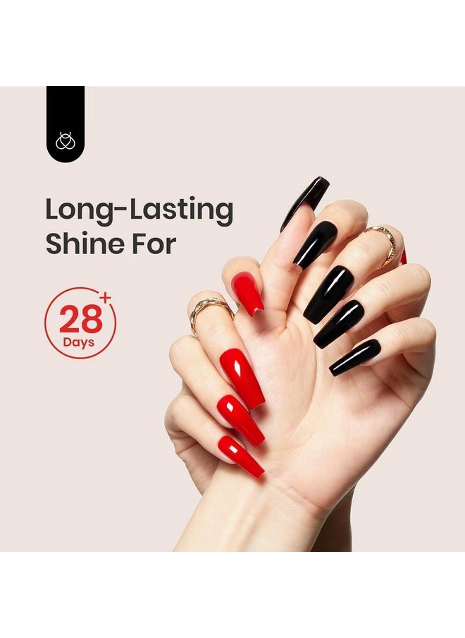 Beetles 2 Pcs 15ml No Wipe Gel Top Coat and Base Coat Set - Shine Finish and Long Lasting, Soak Off LED Nail Lamp Gel Base Top Coat Finish Nail Art Design Manicure Valentine’s Day Gifts for Women
