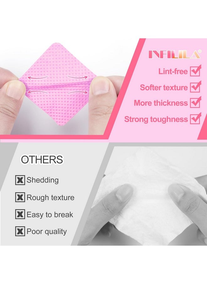 NXJ INFILILA Lint Free Nail Wipes, 400PCS Nail Supplies Dry Nail Wipes for Nail Polish Remover, Eyelash Extension Glue Lint Free Wipes Non-Woven Fabric Nail Cleaning Pads Nail Stuff