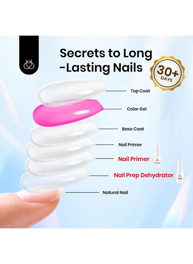 Beetles 20ml Nail Dehydrator and Primer, Large Capacity Acid Free Natural Nail Prep Dehydrate and Primer, Acrylic Nail Dehydrator and Primer for UV Gels Superior Bonding Professional Salons Set