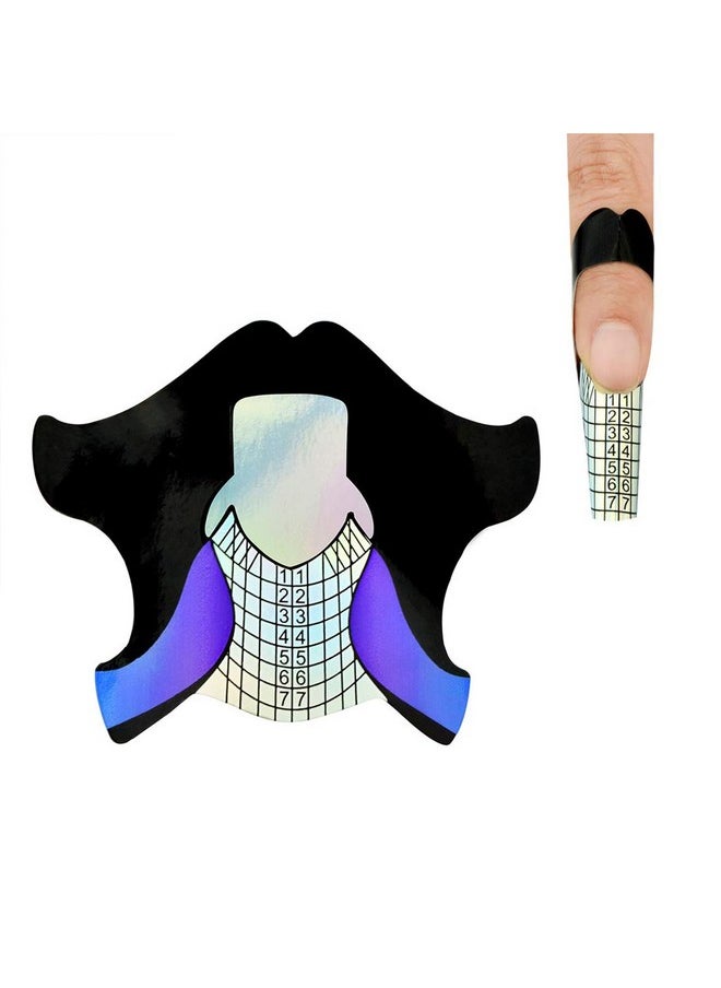 100pcs Nail Form Sticky Nail Forms for Builder Gel Reusable Sturdy Nail Extension Forms Nail Forms for Acrylic Nails Builder Gel Nail Forms, Self-Adhesive Paper Nail Forms Molds Builder NTF050-100pc