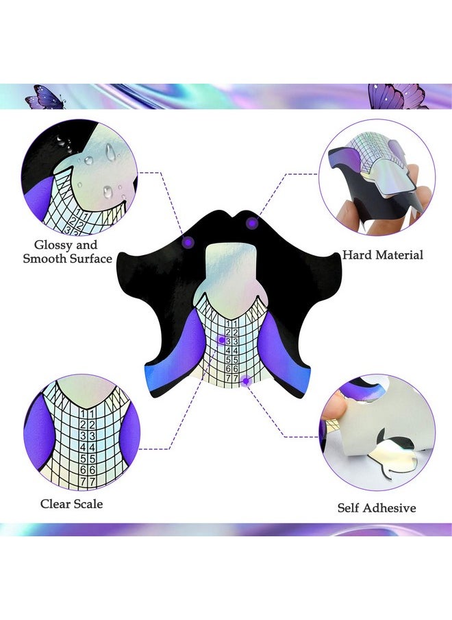 100pcs Nail Form Sticky Nail Forms for Builder Gel Reusable Sturdy Nail Extension Forms Nail Forms for Acrylic Nails Builder Gel Nail Forms, Self-Adhesive Paper Nail Forms Molds Builder NTF050-100pc
