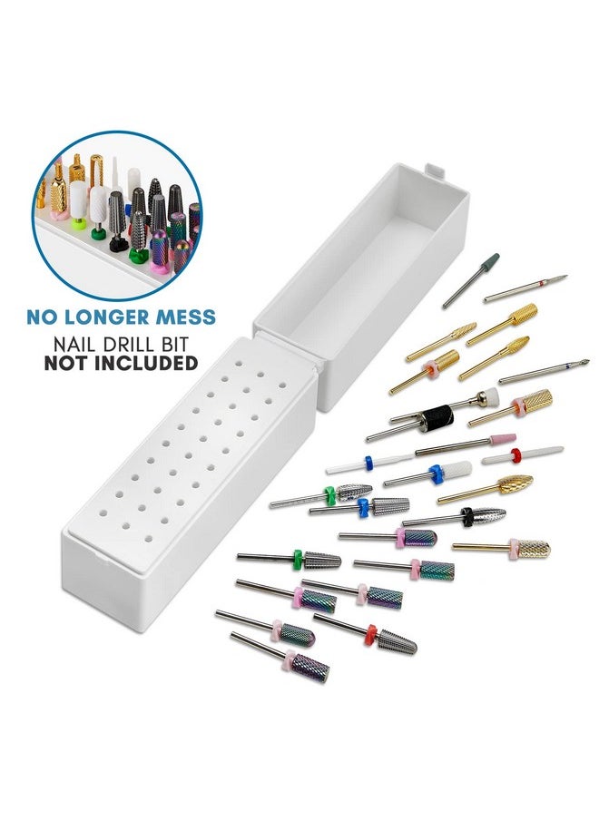 Makartt Nail Drill Bits Holder, Dustproof Stand Displayer Organizer Container 30 Holes Manicure Tools (Not Inlcude Drill Bits)