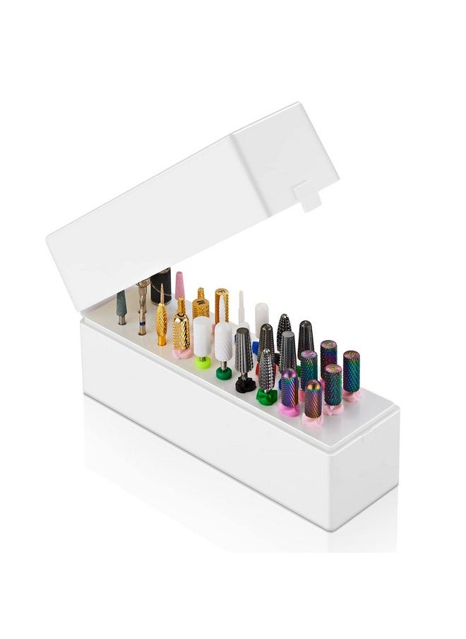 Makartt Nail Drill Bits Holder, Dustproof Stand Displayer Organizer Container 30 Holes Manicure Tools (Not Inlcude Drill Bits)