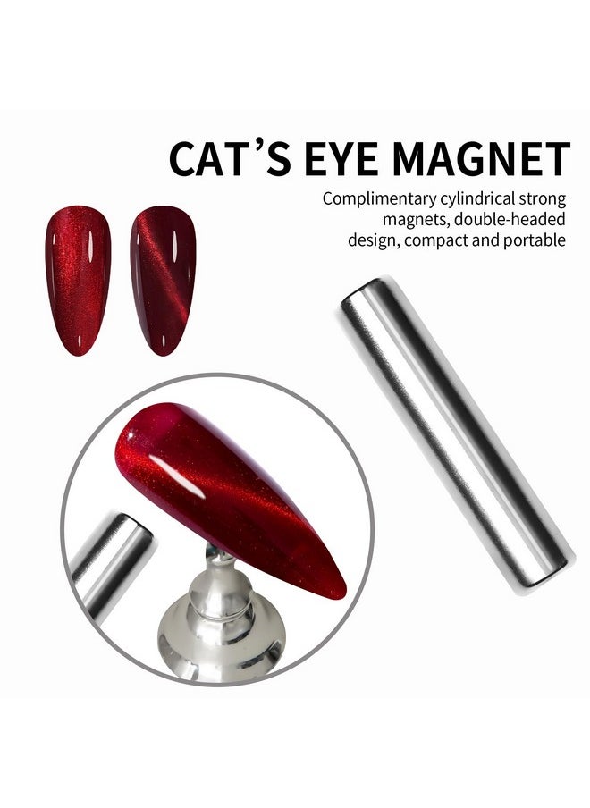 MAYCHAO 15ML Cat Eye Gel Nail Polish 1Pc Burgundy Gel Polish with Magnet Soak off Holographic Magnetic Nail Polish for Nail Art Manicure Salon DIY at Home, 0.5 OZ